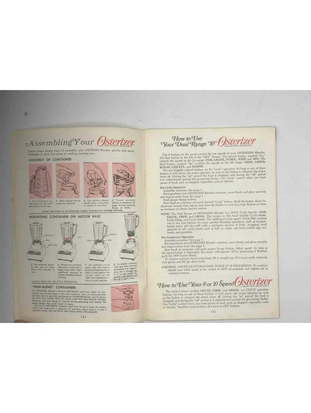 Vintage 1973 Osterizer Blender Cookbook: Spin Cookery Recipes